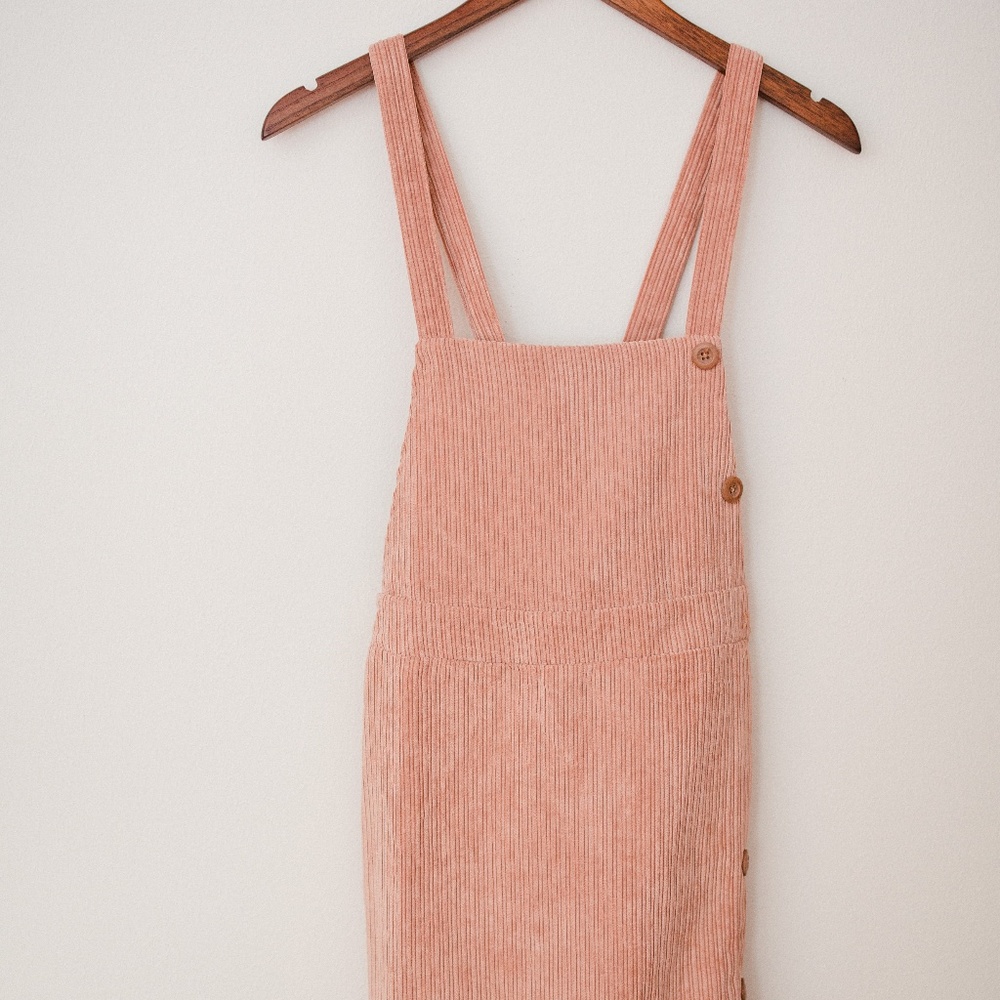 Light Pink Corduroy Jumper Dress